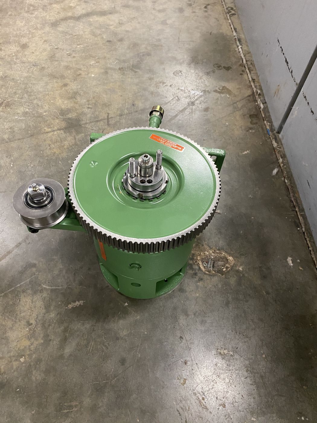 A rebuilt and repainted geared drive unit